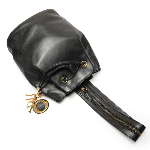 Christian Dior Leather 2-way backpack Shoulder Bag black WS26454