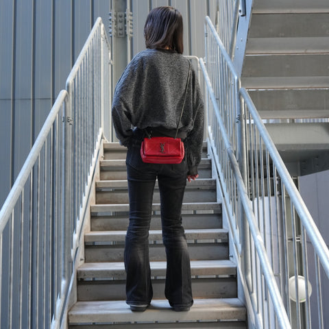 YVES SAINT LAURENT Leather Jamie Mini Shoulder Bag Red WS26455