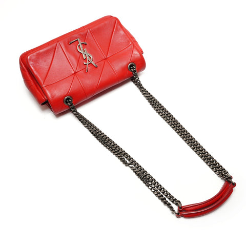 YVES SAINT LAURENT Leather Jamie Mini Shoulder Bag Red WS26455