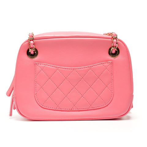 CHANEL 30 Series Lambskin Camera Bag with Beads, COCO Mark 2020-2021 Shoulder Bag pink WS26457