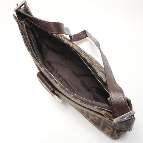 FENDI Canvas Mamma Zucca Shoulder Bag Brown WS26458