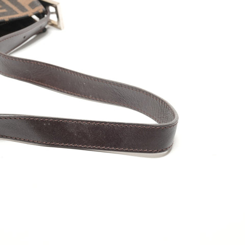 FENDI Canvas Mamma Zucca Shoulder Bag Brown WS26458