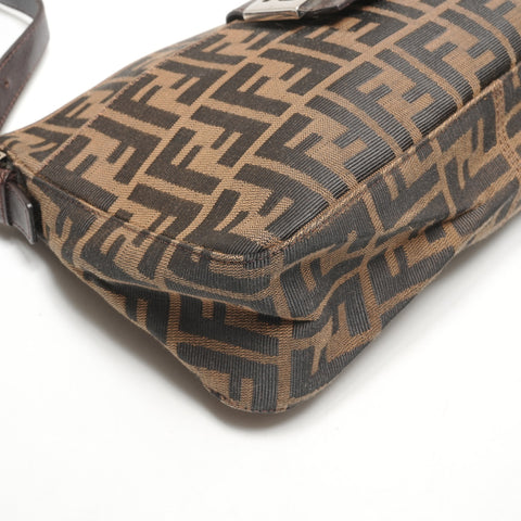 FENDI Canvas Mamma Zucca Shoulder Bag Brown WS26458