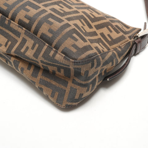 FENDI Canvas Mamma Zucca Shoulder Bag Brown WS26458