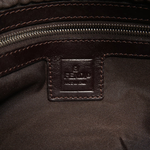 FENDI Canvas Mamma Zucca Shoulder Bag Brown WS26458