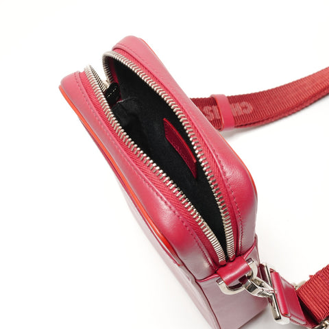 Christian Dior Trotter Leather Oblique Shoulder Bag Red WS26460