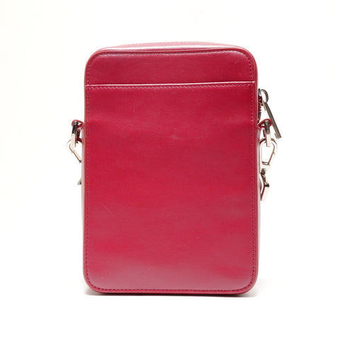 Christian Dior Trotter Leather Oblique Shoulder Bag Red WS26460