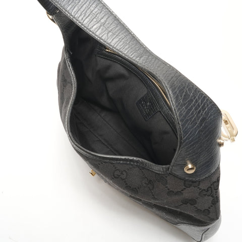 GUCCI GG Canvas Shelly Hobo One Belt Shoulder Bag black WS26462