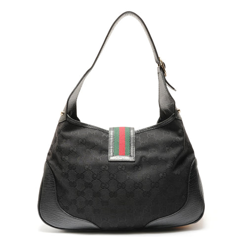 GUCCI GG Canvas Shelly Hobo One Belt Shoulder Bag black WS26462