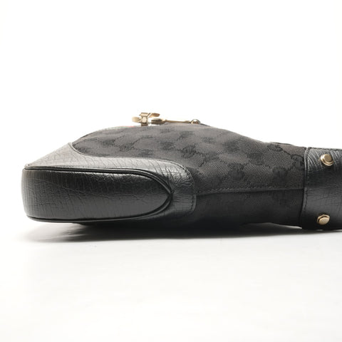 GUCCI GG Canvas Shelly Hobo One Belt Shoulder Bag black WS26462