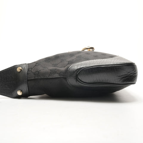 GUCCI GG Canvas Shelly Hobo One Belt Shoulder Bag black WS26462