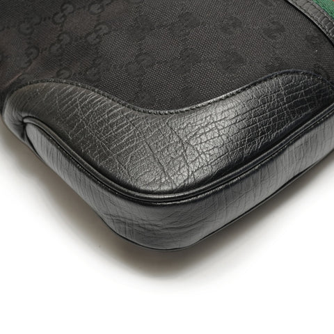 GUCCI GG Canvas Shelly Hobo One Belt Shoulder Bag black WS26462