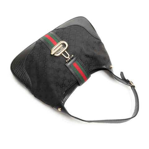 GUCCI GG Canvas Shelly Hobo One Belt Shoulder Bag black WS26462