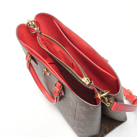 LOUIS VUITTON Monogram 2-way Flower Tote Bag Coquelicot M43553 Made in 2019 Handbag Brown WS26463