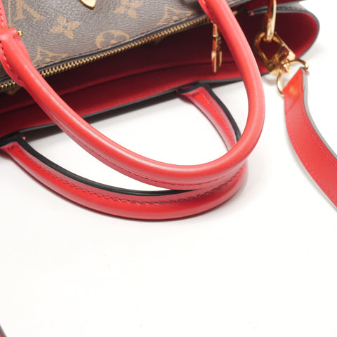 LOUIS VUITTON Monogram 2-way Flower Tote Bag Coquelicot M43553 Made in 2019 Handbag Brown WS26463