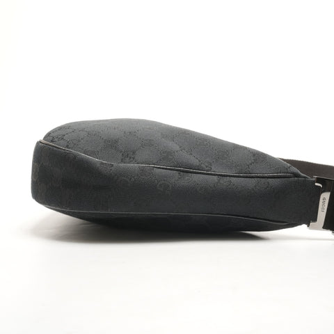 GUCCI GG Canvas Half Moon Shoulder Bag black WS26464