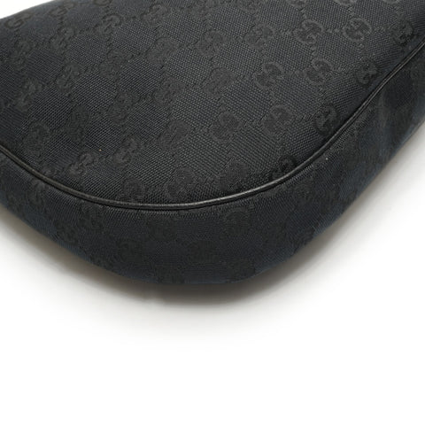 GUCCI GG Canvas Half Moon Shoulder Bag black WS26464