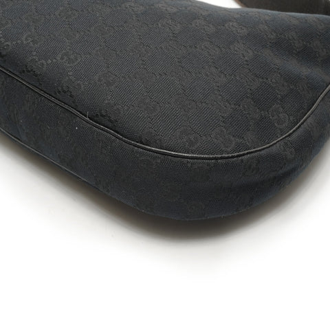 GUCCI GG Canvas Half Moon Shoulder Bag black WS26464