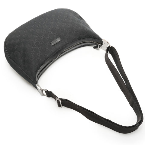GUCCI GG Canvas Half Moon Shoulder Bag black WS26464