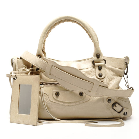 BALENCIAGA 2way The First City Shoulder Bag beige WS26466
