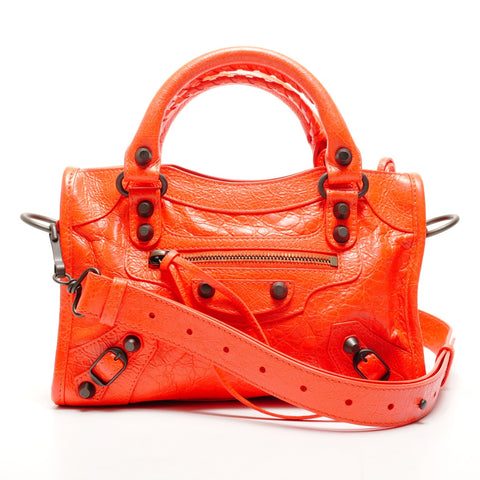 BALENCIAGA Leather Le City 2way Mini Shoulder Bag Red WS26469