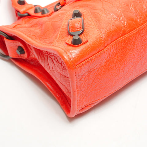 BALENCIAGA Leather Le City 2way Mini Shoulder Bag Red WS26469