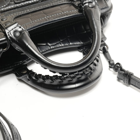 BALENCIAGA Mini Neo City 2-way Embossed Leather Shoulder Bag black WS26470