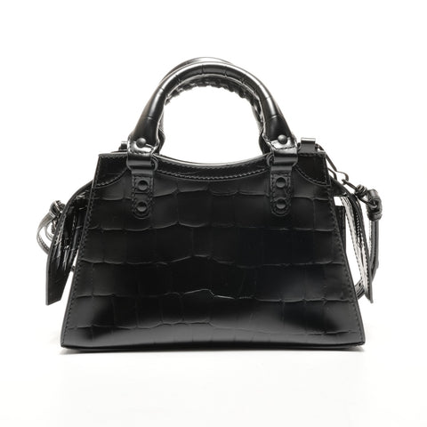 BALENCIAGA Mini Neo City 2-way Embossed Leather Shoulder Bag black WS26470