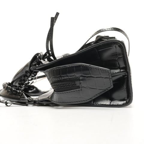 BALENCIAGA Mini Neo City 2-way Embossed Leather Shoulder Bag black WS26470
