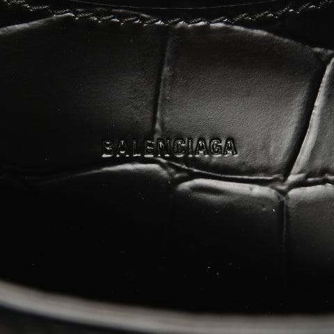 BALENCIAGA Mini Neo City 2-way Embossed Leather Shoulder Bag black WS26470