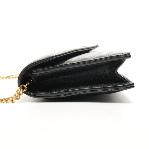YVES SAINT LAURENT Cassandra Envelope Chain Wallet in Lambskin 742920 Shoulder Bag black WS26472