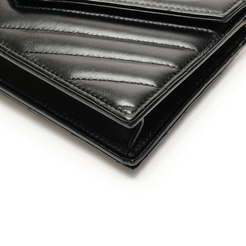 YVES SAINT LAURENT Cassandra Envelope Chain Wallet in Lambskin 742920 Shoulder Bag black WS26472
