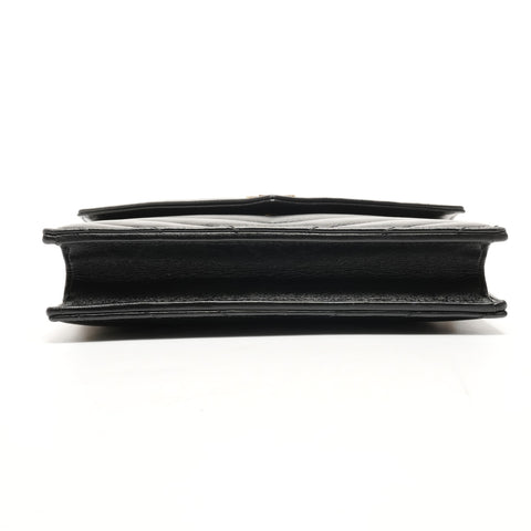 YVES SAINT LAURENT Cassandra Envelope Chain Wallet in Lambskin 742920 Shoulder Bag black WS26472