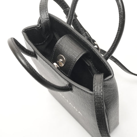 BALENCIAGA Shopping Phone Holder Mini 593826 Shoulder Bag black WS26473