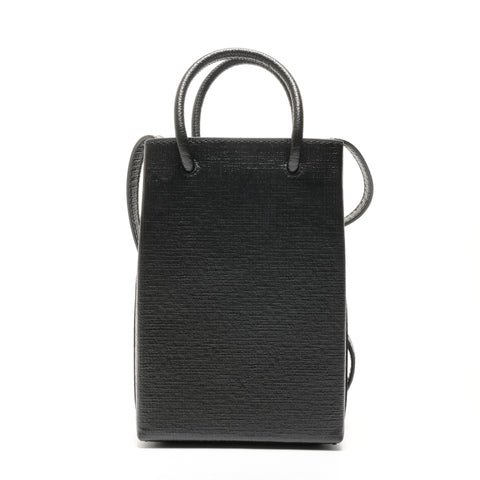 BALENCIAGA Shopping Phone Holder Mini 593826 Shoulder Bag black WS26473