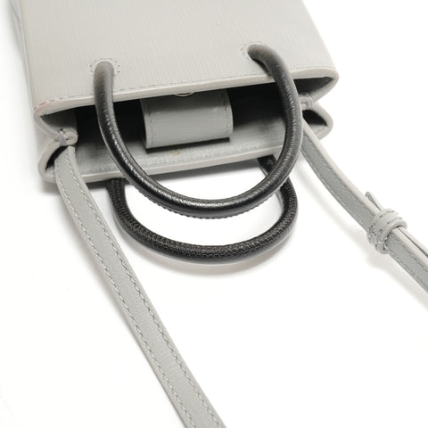 BALENCIAGA Shopping Phone Holder Mini 593826 Umhängetasche grau WS26474