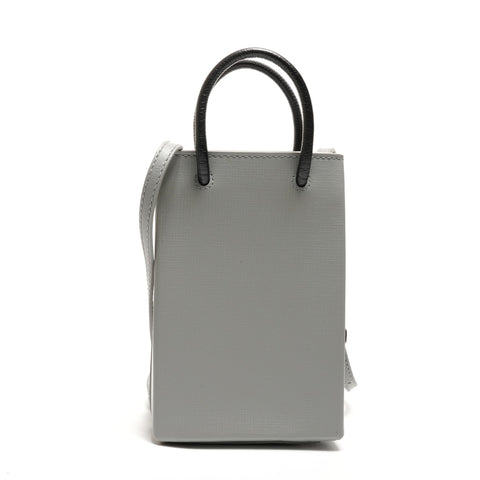 BALENCIAGA Shopping Phone Holder Mini 593826 Umhängetasche grau WS26474