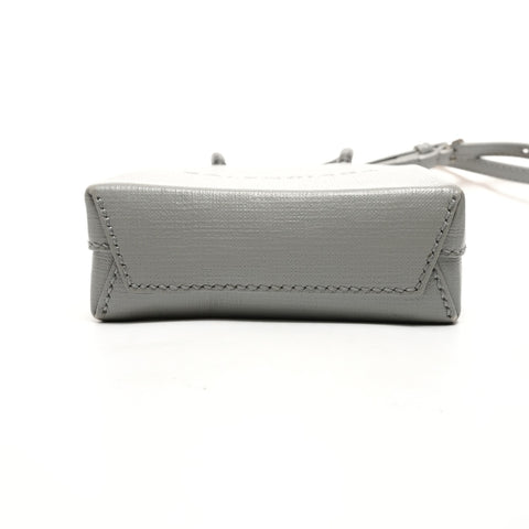 BALENCIAGA Shopping Phone Holder Mini 593826 Umhängetasche grau WS26474