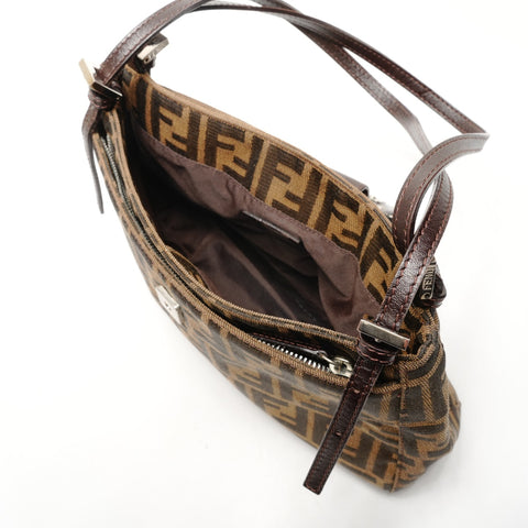 FENDI Zucca canvas Shoulder Bag Brown WS26478