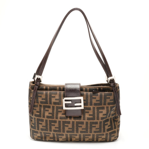 FENDI Zucca canvas Shoulder Bag Brown WS26478