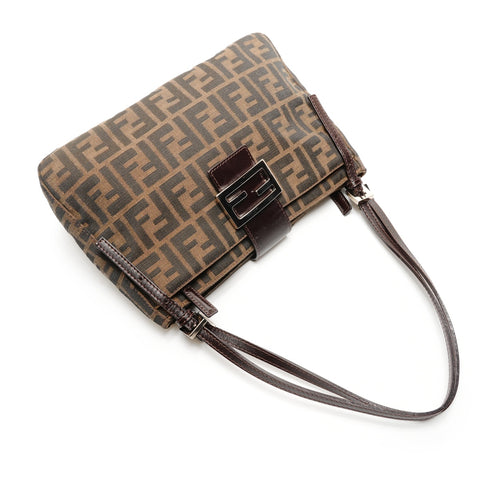 FENDI Zucca canvas Shoulder Bag Brown WS26478