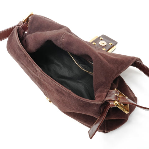 FENDI Suede Mamma Baguette One-Shoulder Bag Shoulder Bag Brown WS26481