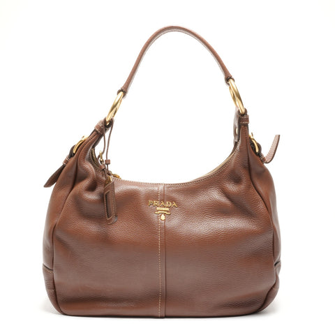 PRADA Vitello Dino One Shoulder Bag Shoulder Bag Brown WS26482