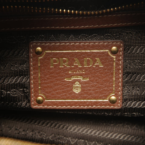 PRADA Vitello Dino One Shoulder Bag Shoulder Bag Brown WS26482