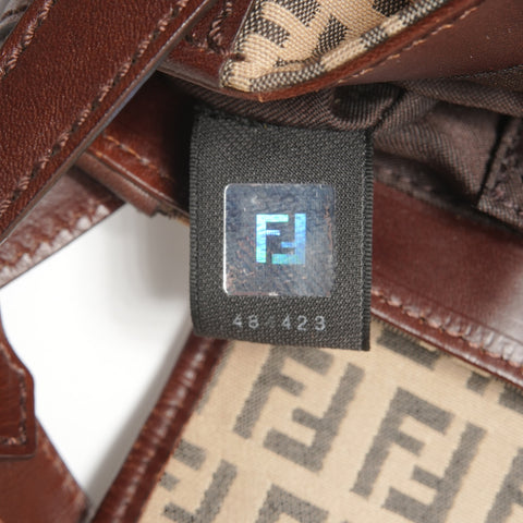 FENDI Zucchino Canvas Umhängetasche Braun WS26483
