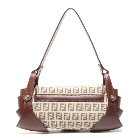 FENDI Zucchino Canvas Umhängetasche Braun WS26483