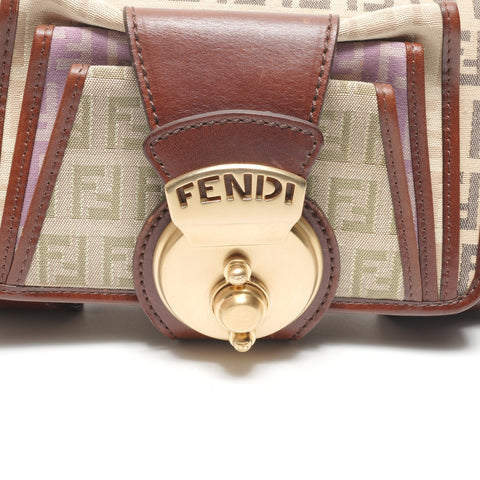 FENDI Zucchino Canvas Umhängetasche Braun WS26483
