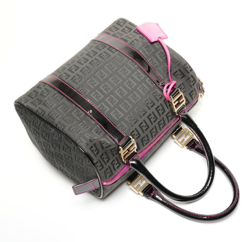 FENDI Zucchino Canvas Handbag black WS26486