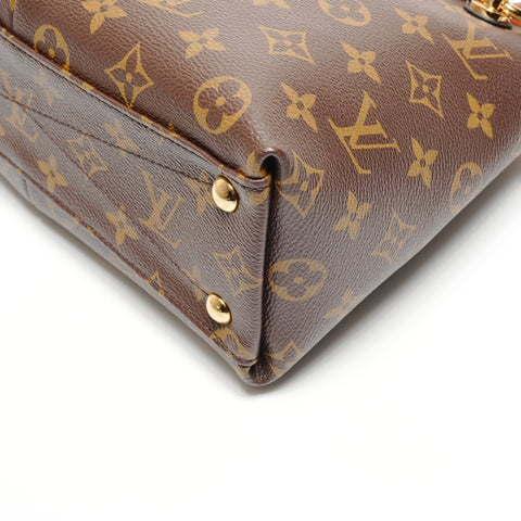LOUIS VUITTON 2018 V Tote BB Monogram Handbag Brown WS26492