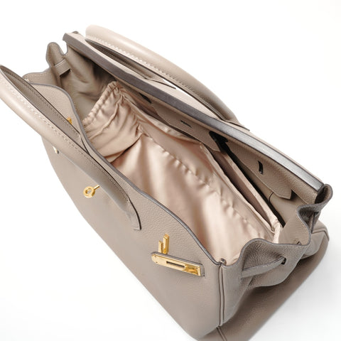 HERMES Birkin 35 Togo Gris Asphalt A Stamp Handbag beige WS26493